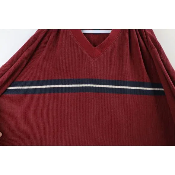 Vtg 90s Woolrich Mens 4XL Faded Striped Thermal Ribbed Knit Long Sleeve T-Shirt - Picture 4 of 10